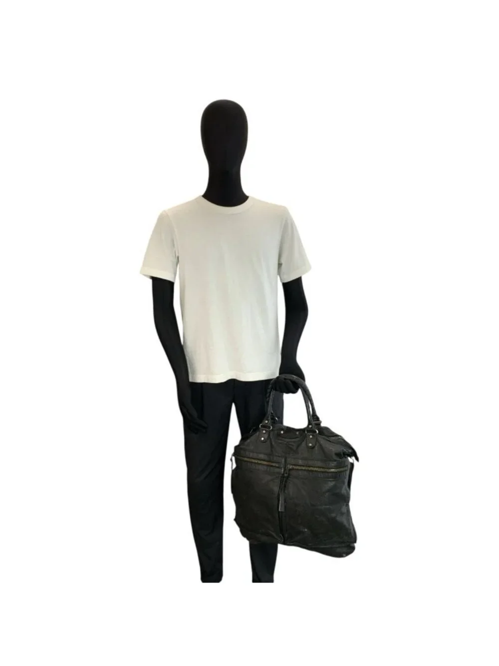 Balenciaga Classic Square Black Leather Tote Shoulder